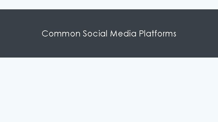 Common Social Media Platforms 