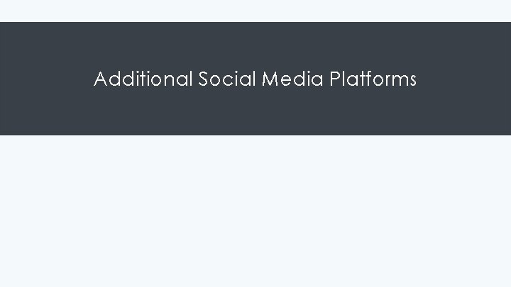 Additional Social Media Platforms 