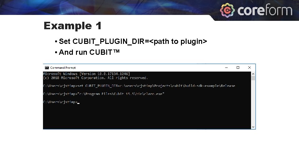 Example 1 • Set CUBIT_PLUGIN_DIR=<path to plugin> • And run CUBIT™ 