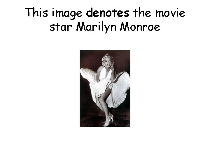 This image denotes the movie star Marilyn Monroe 