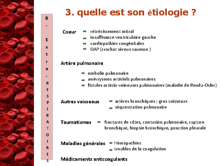 B - 3. quelle est son étiologie ? Coeur E x t r a