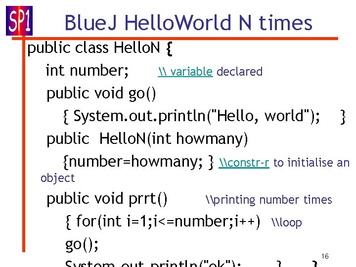 Blue. J Hello. World N times public class Hello. N { int number; \ Blue. J Hello. World N times public class Hello. N { int number; \