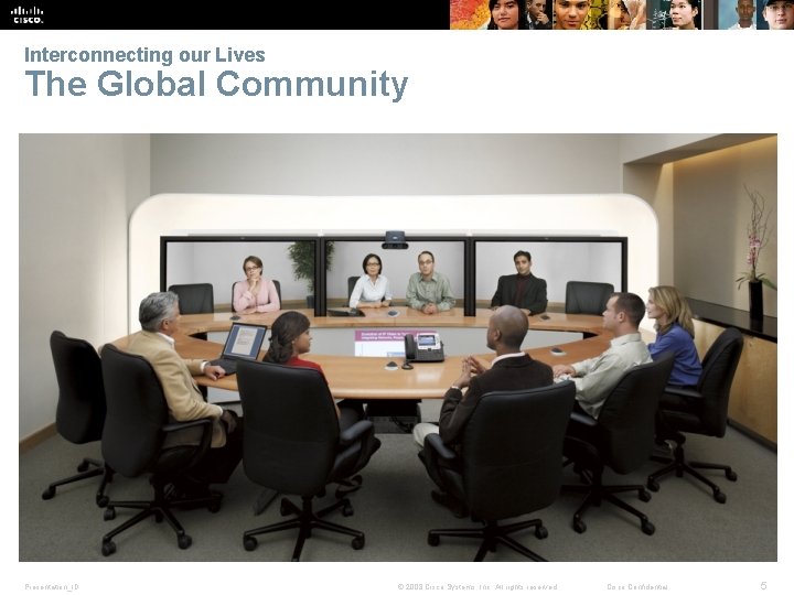 Interconnecting our Lives The Global Community Presentation_ID © 2008 Cisco Systems, Inc. All rights