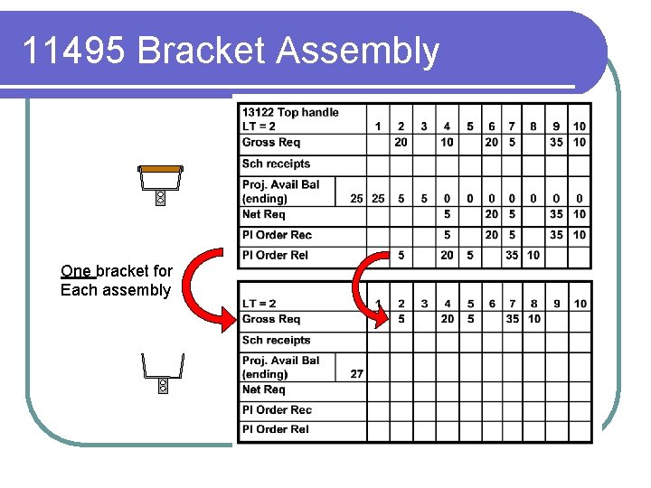 11495 Bracket Assembly One bracket for Each assembly 