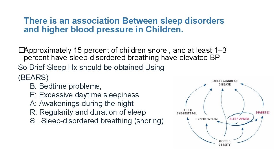 There is an association Between sleep disorders and higher blood pressure in Children. �Approximately