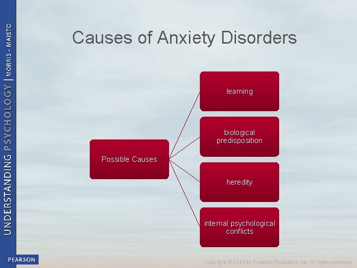 Causes of Anxiety Disorders learning biological predisposition Possible Causes heredity internal psychological conflicts 