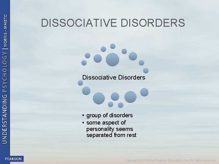 DISSOCIATIVE DISORDERS Dissociative Disorders • group of disorders • some aspect of personality seems