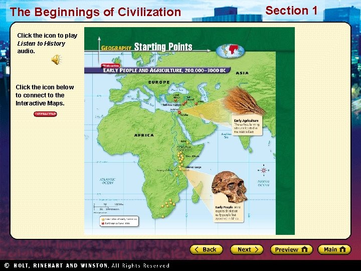 The Beginnings of Civilization Click the icon to play Listen to History audio. Click