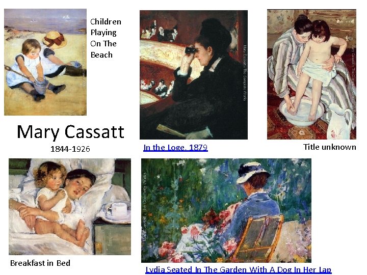 Children Playing On The Beach Mary Cassatt 1844 -1926 Breakfast in Bed In the