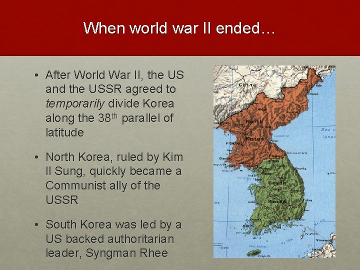 Korea 1945 to Present Day korea before 1945