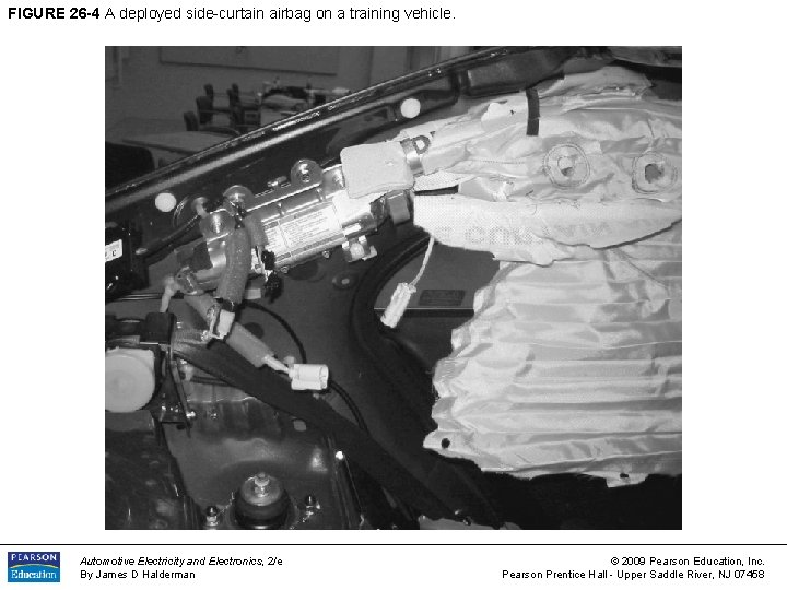 FIGURE 26 -4 A deployed side-curtain airbag on a training vehicle. Automotive Electricity and
