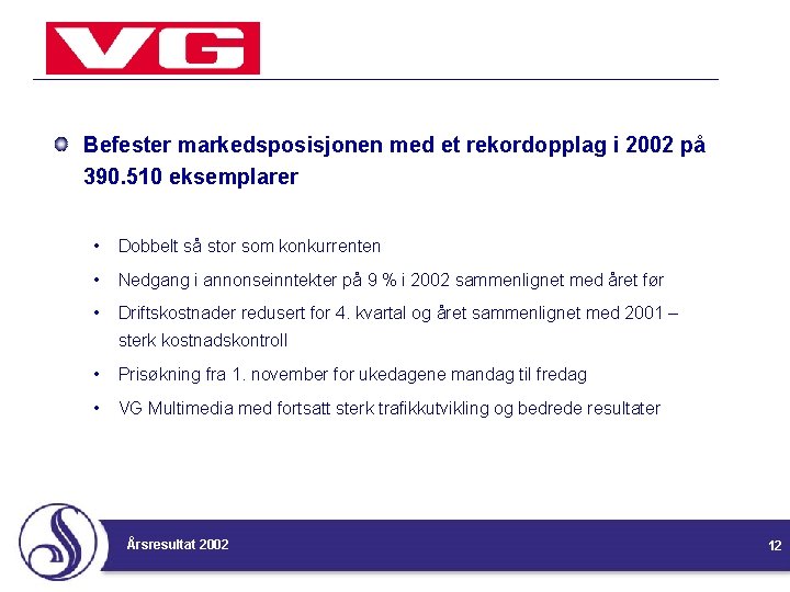 Befester markedsposisjonen med et rekordopplag i 2002 på 390. 510 eksemplarer • Dobbelt så