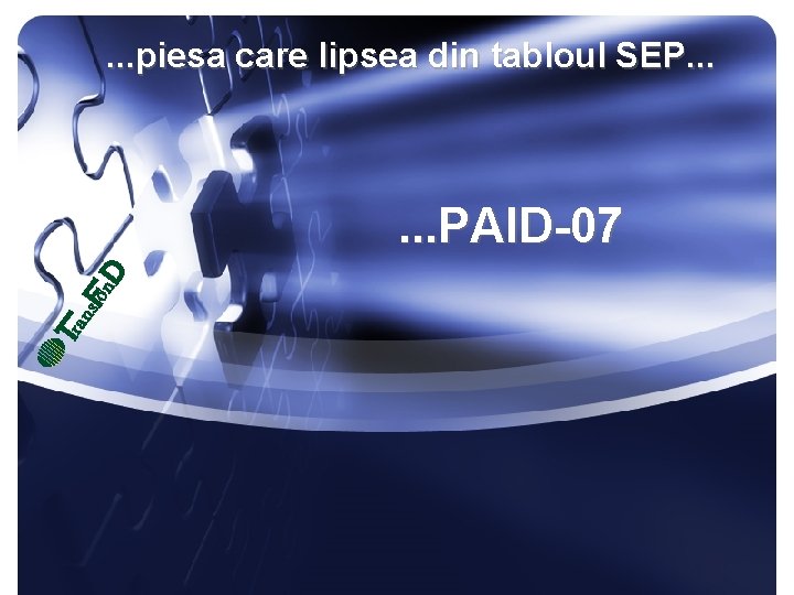 . . . piesa care lipsea din tabloul SEP. . . PAID-07 