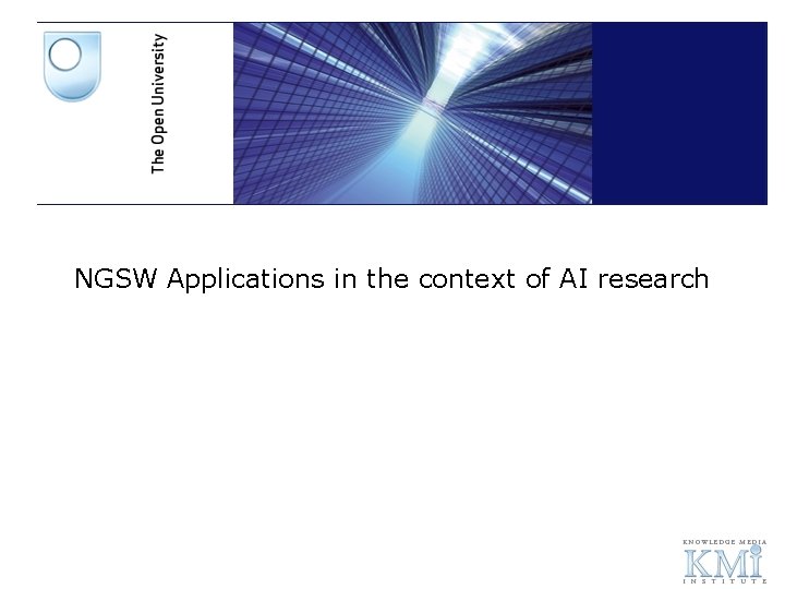 NGSW Applications in the context of AI research 