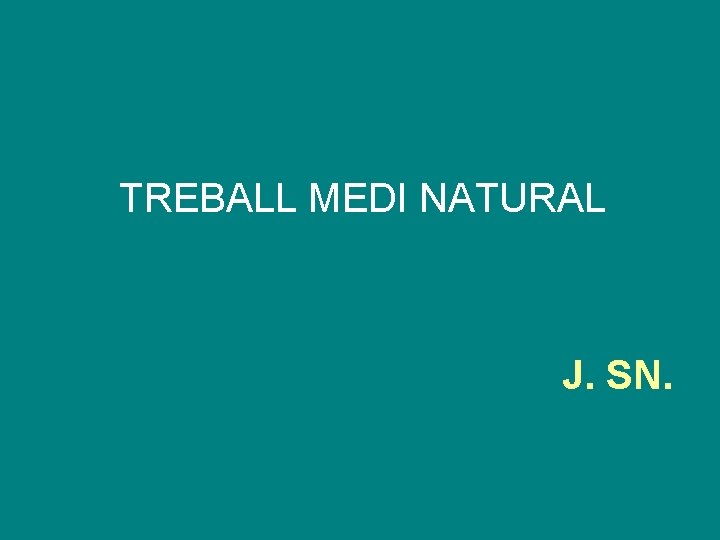 TREBALL MEDI NATURAL J. SN. 