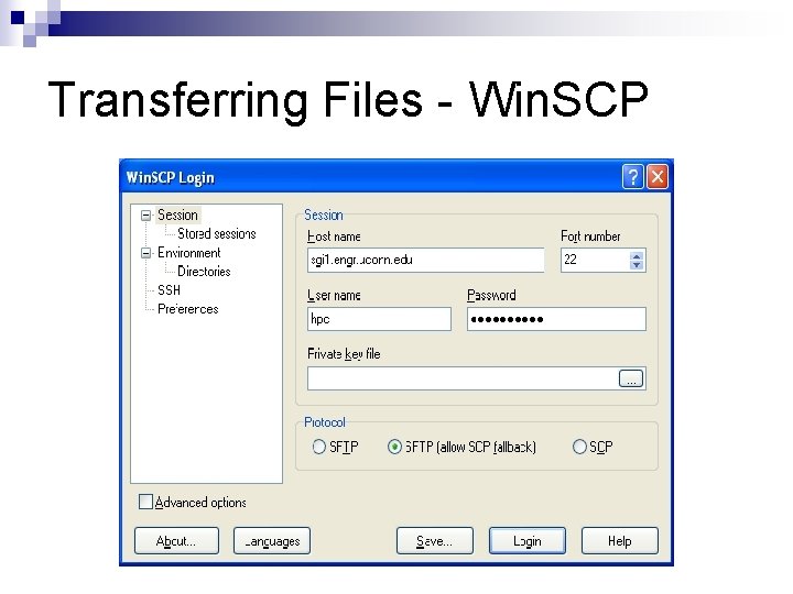Transferring Files - Win. SCP 