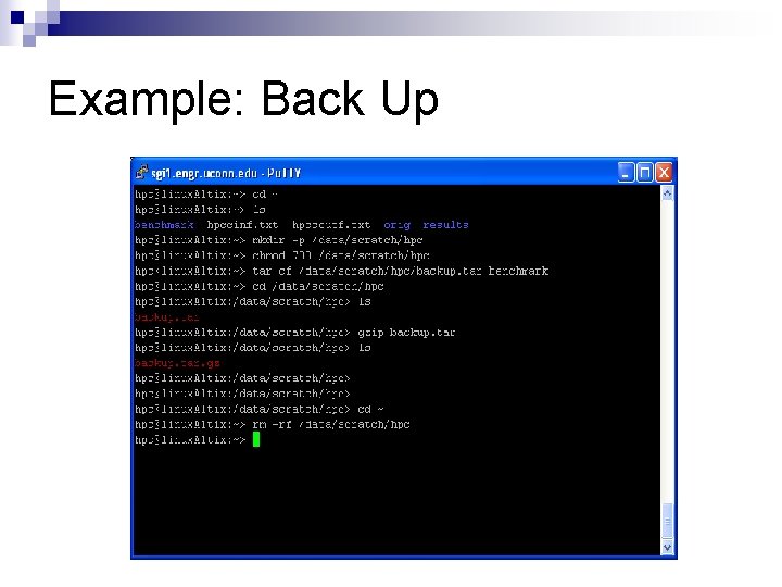 Example: Back Up 