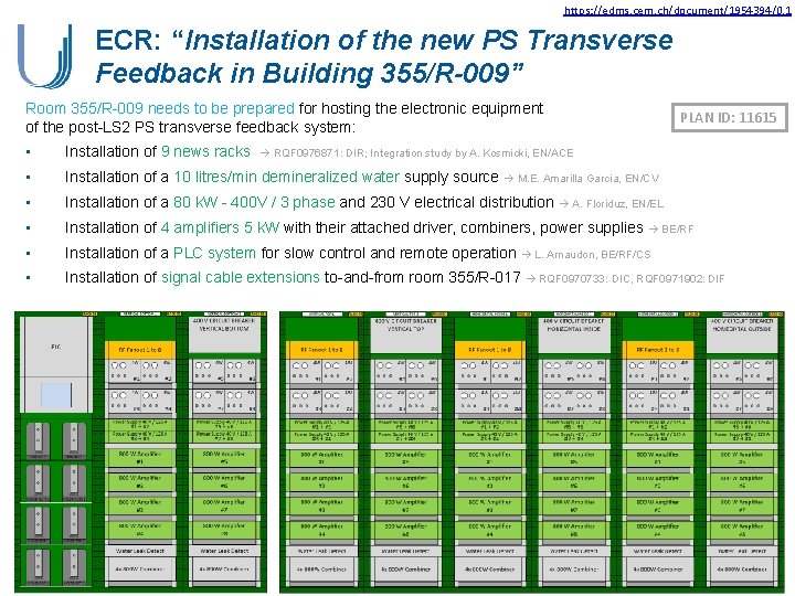 https: //edms. cern. ch/document/1954394/0. 1 ECR: “Installation of the new PS Transverse Feedback in