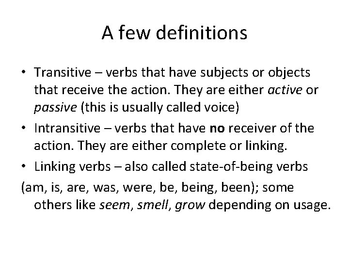 TransitiveIntransitive Verbs Module 4 Notes Examples from www