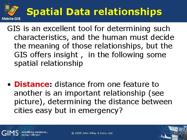 Mobile GIS Spatial Data relationships GIS is an excellent tool for determining such characteristics, Mobile GIS Spatial Data relationships GIS is an excellent tool for determining such characteristics,