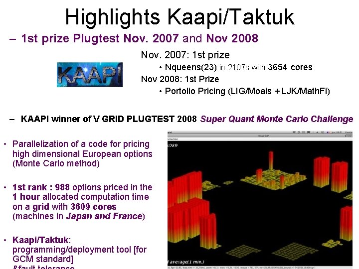 Highlights Kaapi/Taktuk – 1 st prize Plugtest Nov. 2007 and Nov 2008 Nov. 2007: Highlights Kaapi/Taktuk – 1 st prize Plugtest Nov. 2007 and Nov 2008 Nov. 2007: