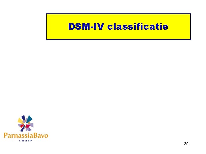 DSM-IV classificatie 30 