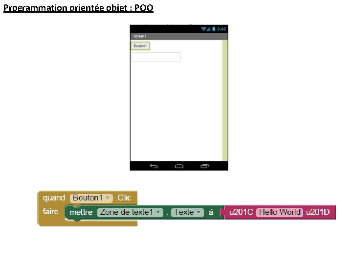 Programmation orientée objet : POO 