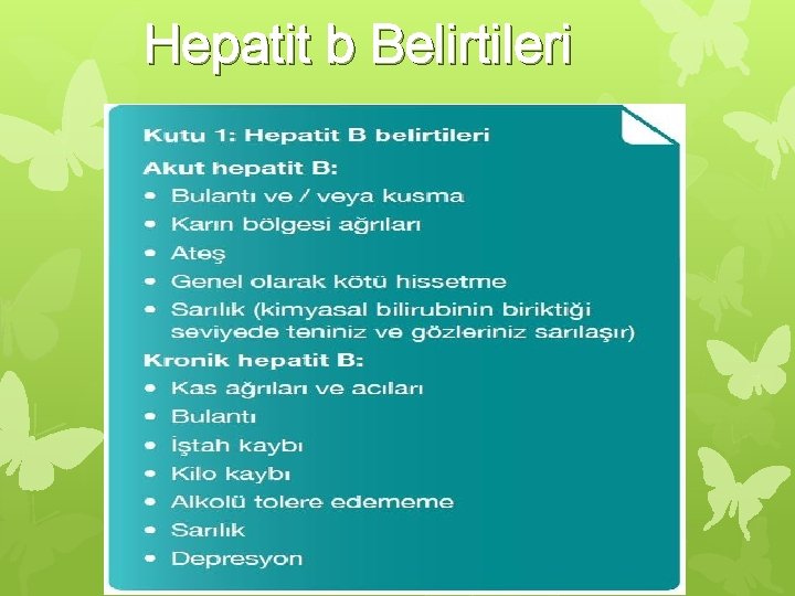 Hepatit b Belirtileri 