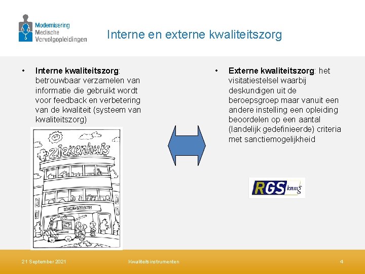 Interne en externe kwaliteitszorg • Interne kwaliteitszorg: betrouwbaar verzamelen van informatie die gebruikt wordt