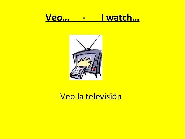 Veo… - I watch… Veo la televisión 