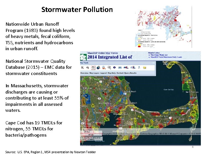 Stormwater Pollution Nationwide Urban Runoff Program (1983) found high levels of heavy metals, fecal