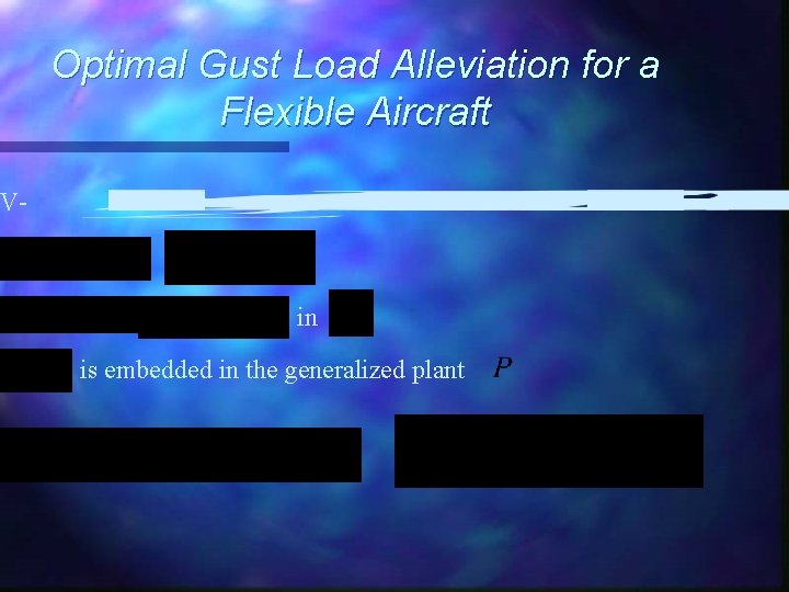 Optimal Gust Load Alleviation for a Flexible Aircraft V- in is embedded in the