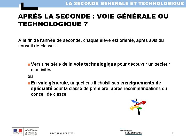 LA SECONDE GENERALE ET TECHNOLOGIQUE APRÈS LA SECONDE : VOIE GÉNÉRALE OU TECHNOLOGIQUE ?