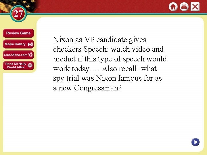 Nixon as VP candidate gives checkers Speech: watch video and predict if this type
