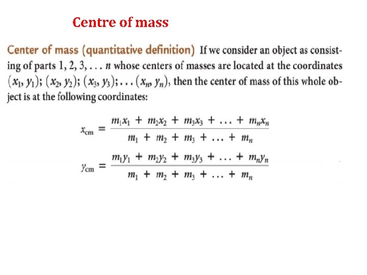 Centre of mass 