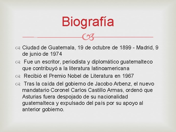 Biografía Ciudad de Guatemala, 19 de octubre de 1899 - Madrid, 9 de junio