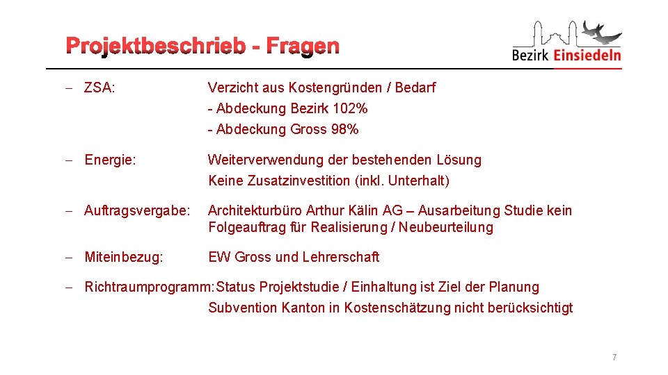 - ZSA: Verzicht aus Kostengründen / Bedarf - Abdeckung Bezirk 102% - Abdeckung Gross