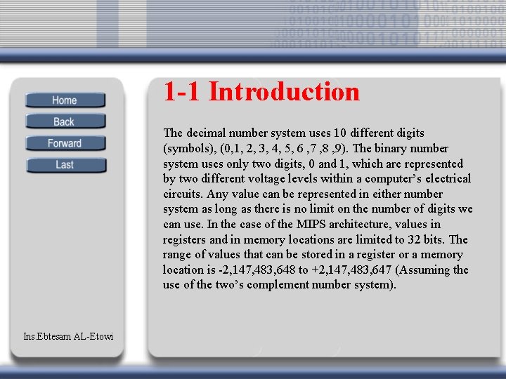 1 -1 Introduction The decimal number system uses 10 different digits (symbols), (0, 1, 1 -1 Introduction The decimal number system uses 10 different digits (symbols), (0, 1,