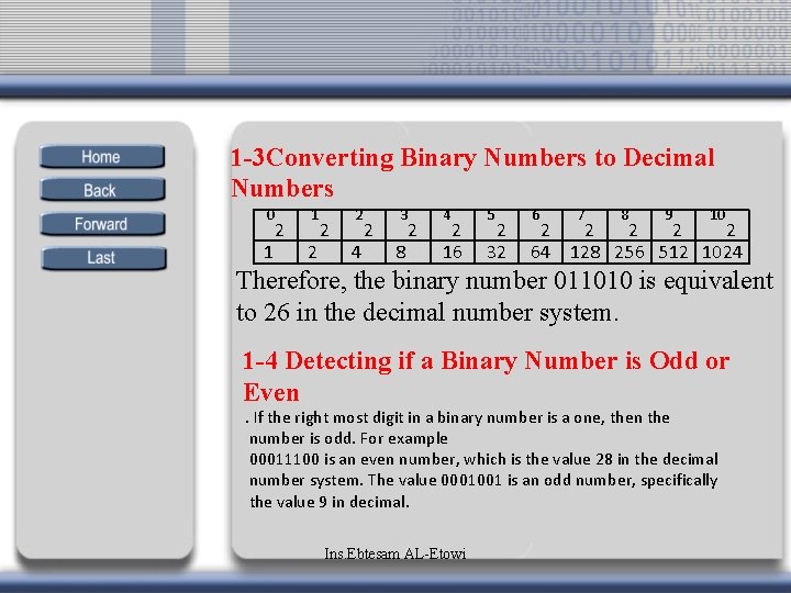 1 -3 Converting Binary Numbers to Decimal Numbers 0 1 2 3 1 2 1 -3 Converting Binary Numbers to Decimal Numbers 0 1 2 3 1 2