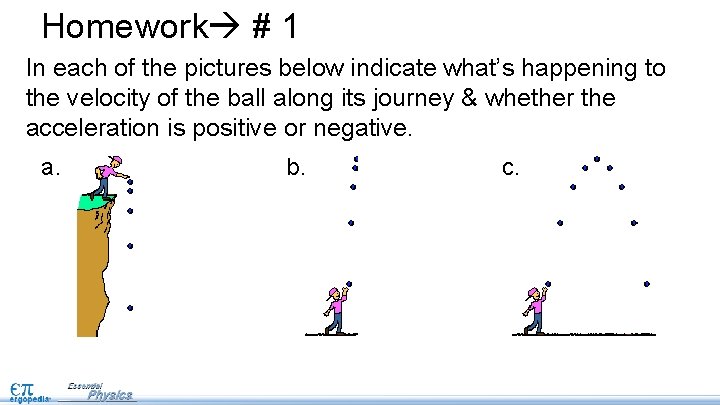 Homework # 1 In each of the pictures below indicate what’s happening to the Homework # 1 In each of the pictures below indicate what’s happening to the