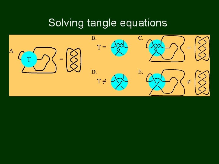 Solving tangle equations 