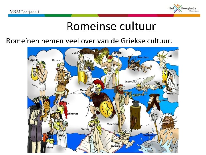 Romeinse cultuur Romeinen nemen veel over van de Griekse cultuur. 