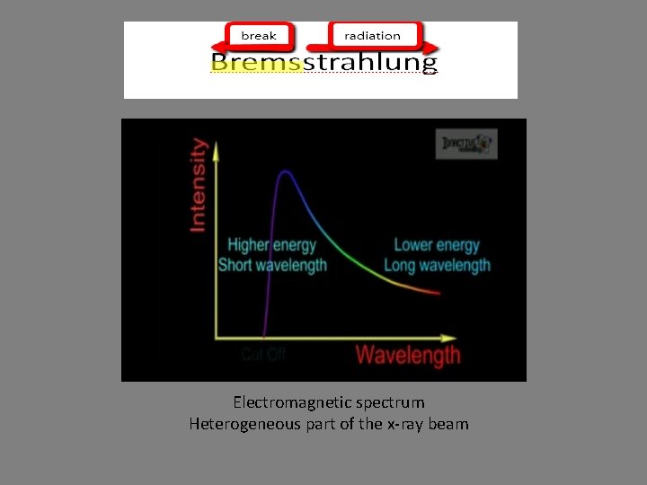 e Electromagnetic spectrum Heterogeneous part of the x-ray beam 