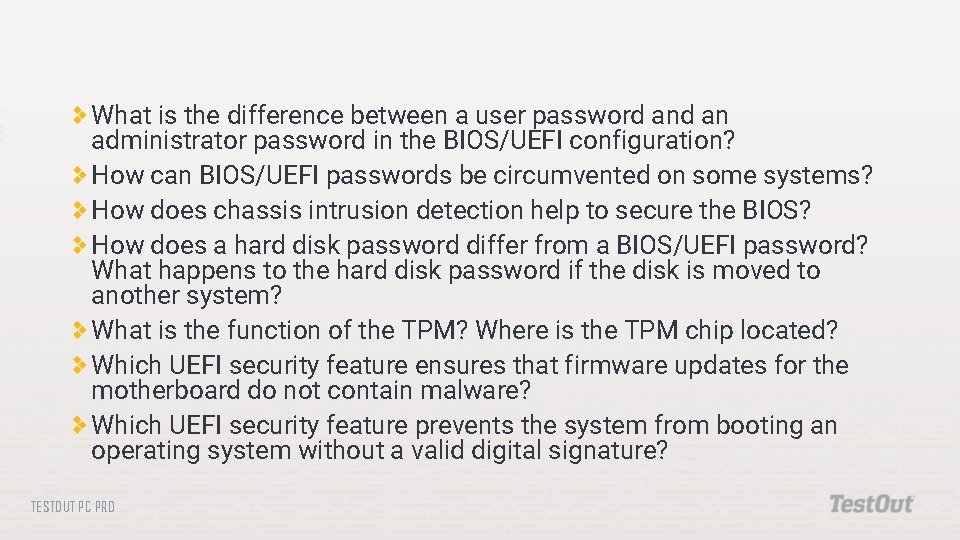 What is the difference between a user password an administrator password in the BIOS/UEFI What is the difference between a user password an administrator password in the BIOS/UEFI