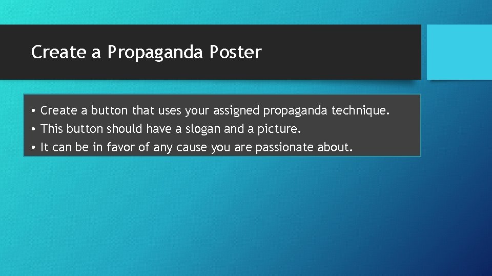 Propaganda In Relation to Night Objectives Classify and