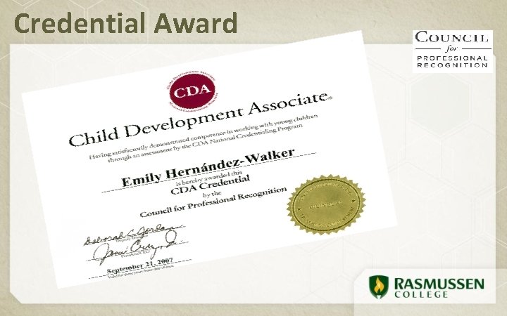 Credential Award 