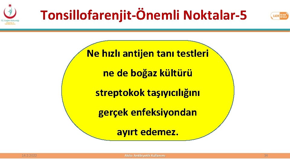 Tonsillofarenjit-Önemli Noktalar-5 Ne hızlı antijen tanı testleri ne de boğaz kültürü streptokok taşıyıcılığını gerçek