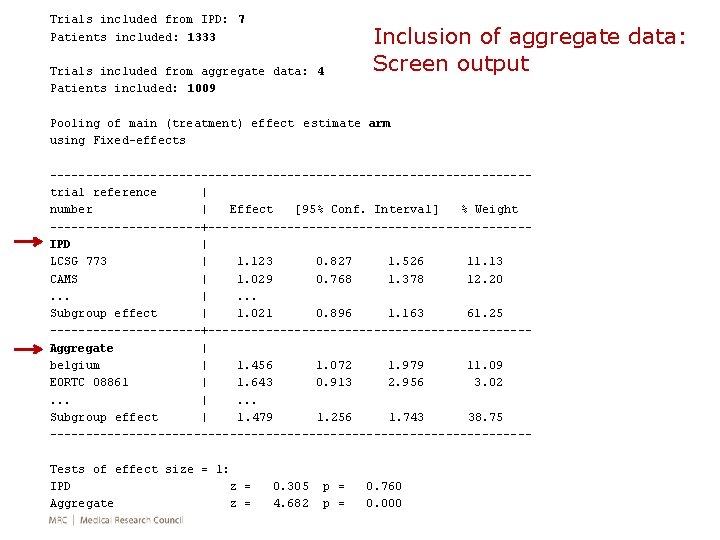 Trials included from IPD: 7 Patients included: 1333 Trials included from aggregate data: 4