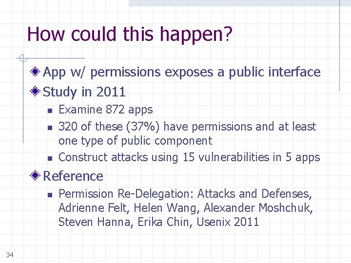 How could this happen? App w/ permissions exposes a public interface Study in 2011