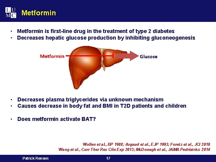 Metformin • Metformin is first-line drug in the treatment of type 2 diabetes •